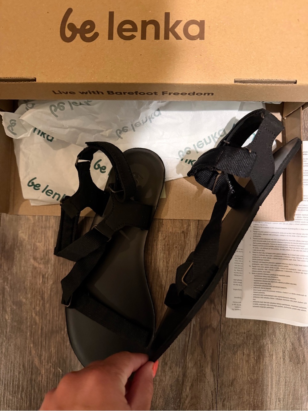 Be Lenka Women’s Black Minimalist Barefoot Sandals - Picture 2 of 4